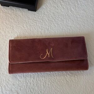 Suede Travel Jewelry Case in Mauve